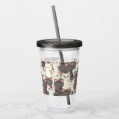 白猫と白猫の柄 アクリルタンブラー (左)