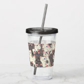 白猫と白猫の柄 アクリルタンブラー (裏面)