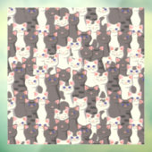 白猫と白猫の柄 ウィンドウサイン (シート3)