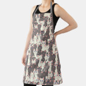 白猫と白猫の柄 エプロン (インサイチュ)