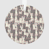 白猫と白猫の柄 オーナメント (裏面)