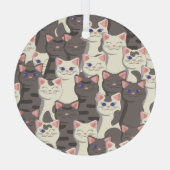 白猫と白猫の柄 ガラスオーナメント (裏面)