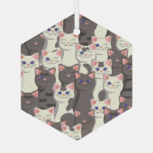 白猫と白猫の柄 ガラスオーナメント (裏面)