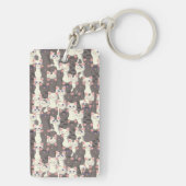 白猫と白猫の柄 キーホルダー (裏面)