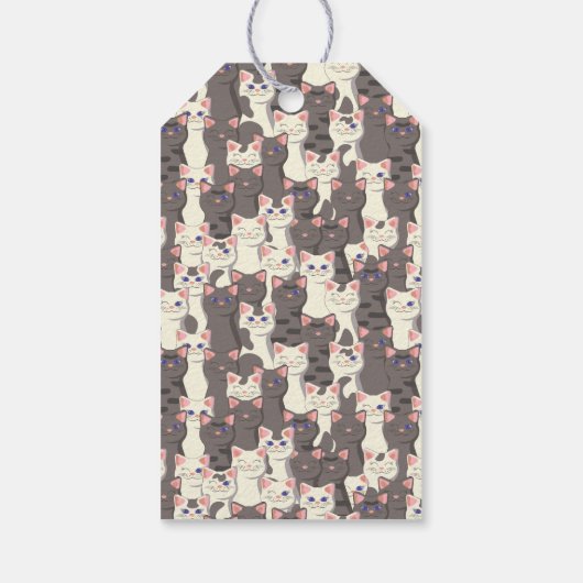 白猫と白猫の柄 ギフトタグ (裏面)