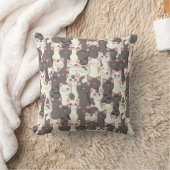 白猫と白猫の柄 クッション (ブランケット)