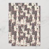 白猫と白猫の柄 サンキューカード (正面/裏面)