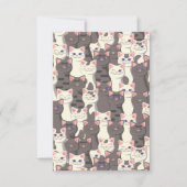 白猫と白猫の柄 サンキューカード (正面)