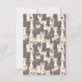 白猫と白猫の柄 サンキューカード (裏面)