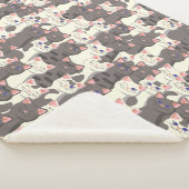 白猫と白猫の柄 シェルパブランケット (3/4)