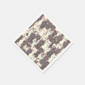 白猫と白猫の柄 スタンダードカクテルナプキン (角)