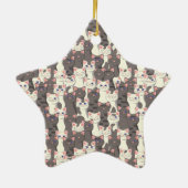 白猫と白猫の柄 セラミックオーナメント (裏面)