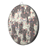 白猫と白猫の柄 ダーツボード (正面右)