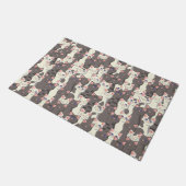 白猫と白猫の柄 ドアマット (アングル)