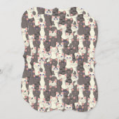 白猫と白猫の柄 ノートカード (正面/裏面)