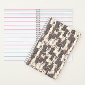 白猫と白猫の柄 ノートブック (内側)