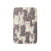 白猫と白猫の柄 バスマット (正面縦)