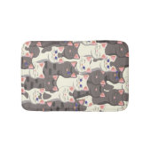 白猫と白猫の柄 バスマット (正面)