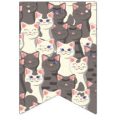 白猫と白猫の柄 バンティングフラッグ (第2の旗)