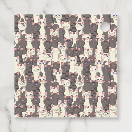 白猫と白猫の柄 フェイバータグ (裏面)