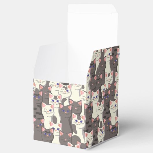 白猫と白猫の柄 フェイバーボックス (オープン)