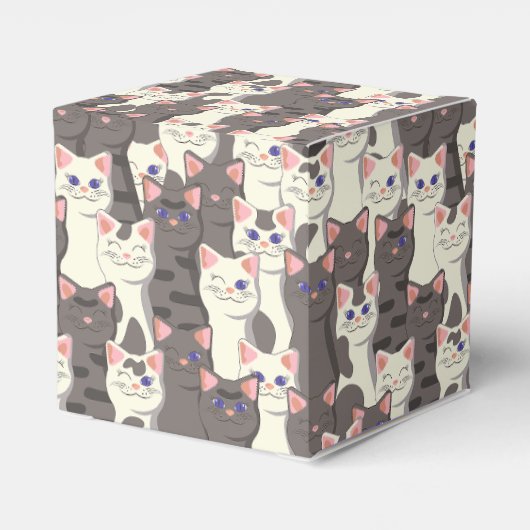 白猫と白猫の柄 フェイバーボックス (裏面サイド)