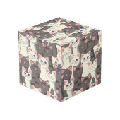 白猫と白猫の柄 フォトキューブ (裏面アングル)