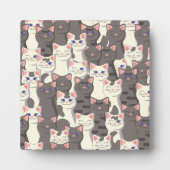 白猫と白猫の柄 フォトプラーク (正面)