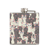 白猫と白猫の柄 フラスク (裏面)