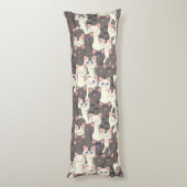 白猫と白猫の柄 ボディピロー (裏面 (縦))