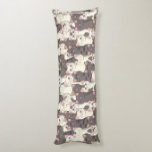 白猫と白猫の柄 ボディピロー (裏面 (縦))