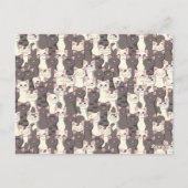 白猫と白猫の柄 ポストカード (裏面)