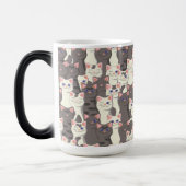 白猫と白猫の柄 モーフィングマグカップ (左)