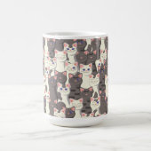 白猫と白猫の柄 モーフィングマグカップ (中央)