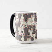 白猫と白猫の柄 モーフィングマグカップ (正面左)