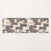 白猫と白猫の柄 ヨガマット (裏面(横))