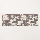 白猫と白猫の柄 ヨガマット (正面(横))