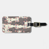 白猫と白猫の柄 ラゲッジタグ (正面横)