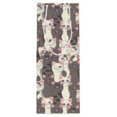 白猫と白猫の柄 ワインギフトバッグ (裏面)