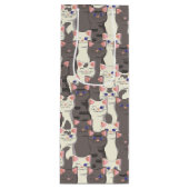 白猫と白猫の柄 ワインギフトバッグ (正面)