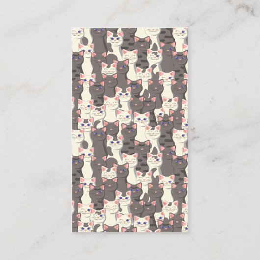 白猫と白猫の柄 名刺 (裏面)