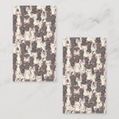 白猫と白猫の柄 名刺 (正面/裏面)