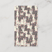 白猫と白猫の柄 名刺 (正面)