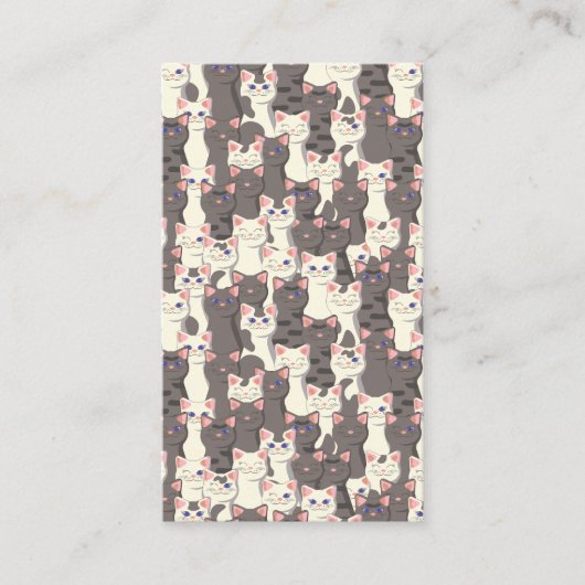 白猫と白猫の柄 名刺 (正面)