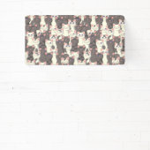 白猫と白猫の柄 横断幕 (インサイチュ)