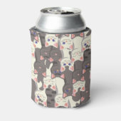 白猫と白猫の柄 缶クーラー (缶裏面)