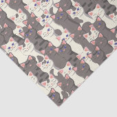 白猫と白猫の柄 薄葉紙 (詳細)