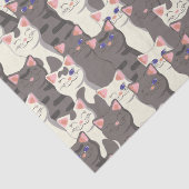 白猫と白猫の柄 薄葉紙 (詳細)