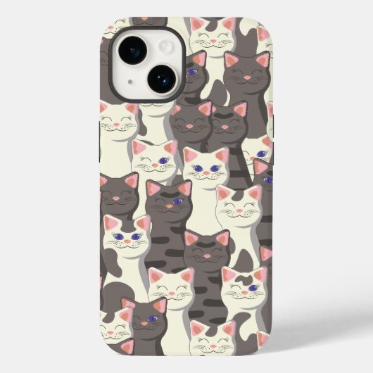 白猫と白猫の柄 Case-Mate iPhoneケース (裏面)
