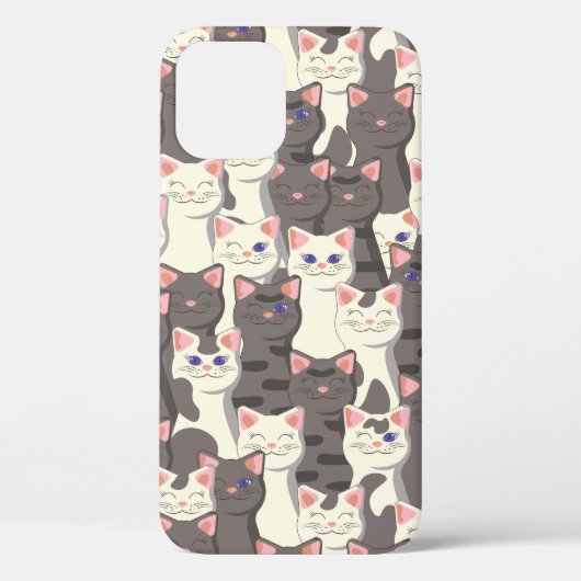 白猫と白猫の柄 Case-Mate iPhoneケース (裏面)
